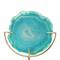 Hello Honey® 7" Marbled Turquoise Decorative Agate Slice Accent on Metal Stand